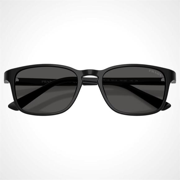 PRADA Men New PRADA Sunglasses Black Aviator Square Mens Letter Logo Grey Lens 52-18-140mm